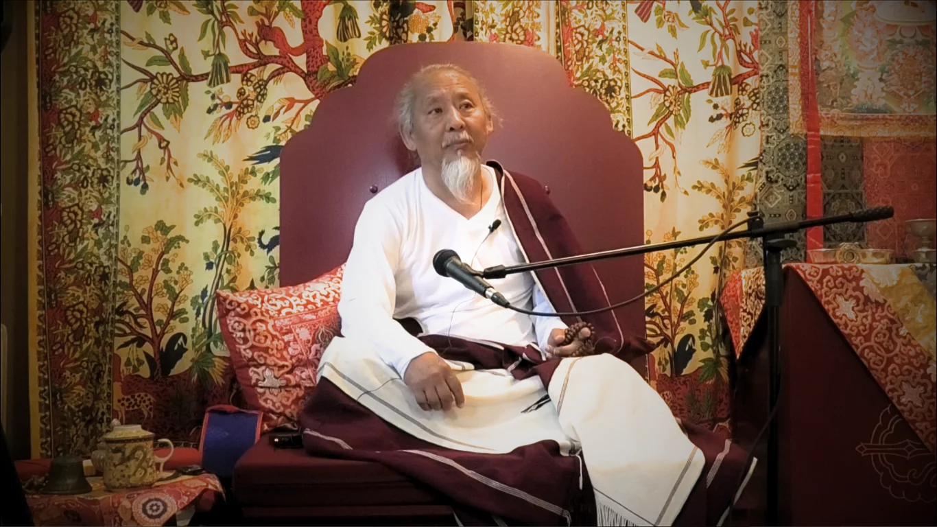 Lama Tenzin Samphel Rinpoche during a teaching